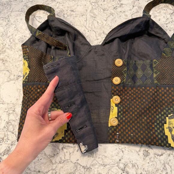 Women’s African Print Ethnic Malcom X Tank Top Bustier Handmade Women’s M/L - Picture 13 of 15